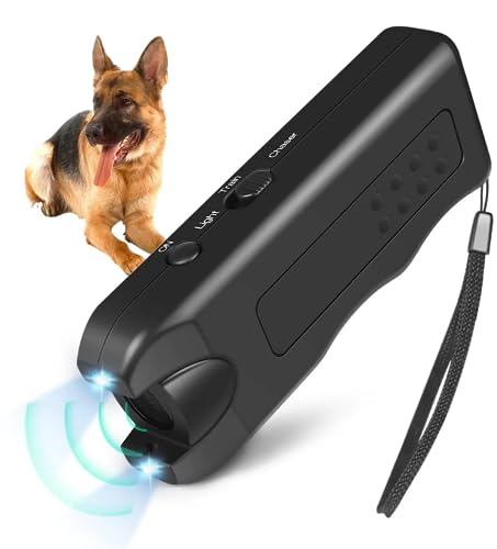Anti Barking Device Ultrasonic Dog Deterrent Control Sonic Bark Deterrents Stop Waterproof Mini Outdoor Deterrent Rechargeable with 3 in 1 Bark Control Tool Frequency Levels Humanized and Safe