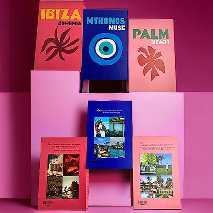 3 pcs (Ibiza/Mykonos/Palm Beach) Decorative Book Set Faux Books Home Decorative Book Props Fake Book Bookshelf Faux Books Display Books Decor Hotel Fake Book B Kraft Paper Sheets