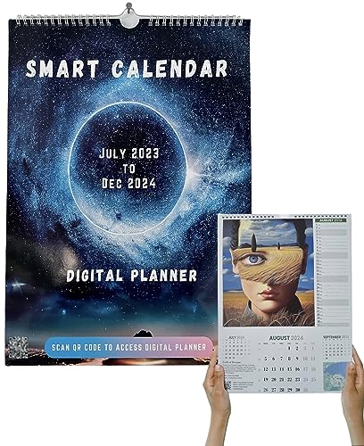 Creatives 2 in 1 Smart & Digital calendar 2024, A3 with access to digital planner,UK Map. interactive weekly guides suitable for home and office use