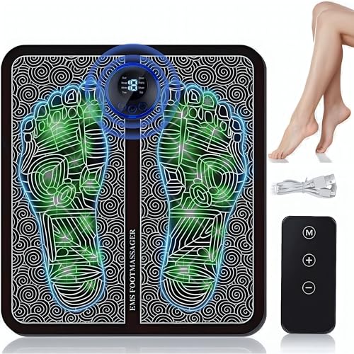 Eddies Gallery Foot Massager for Pain and Circulation, EMS Foot Massager, Foot Massager mat, Foot Booster for Blood Circulation, Foldable, Portable,Best Present for her/him