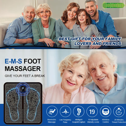 EMS Foot Massager for Pain and Circulation, Electric Massage Mat, EMS Foot Massager, Foot Massager mat, Foot Booster for Blood Circulation, Foldable, Portable,Best Present for her/him