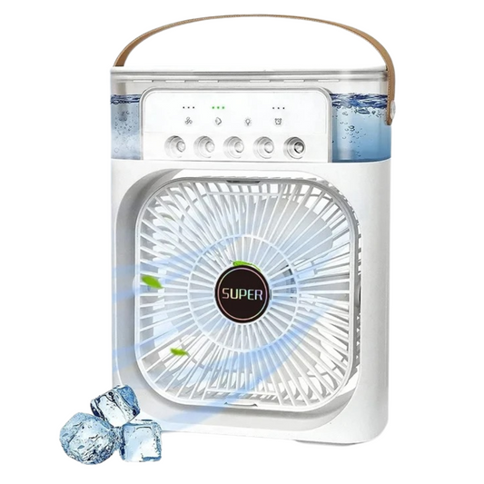 Desktop Spray Mist Fan Air Conditioners Work With USB Cable Electric Fan LED Water Mist Fan 3 In 1 Air Humidifier For Home (Copy)
